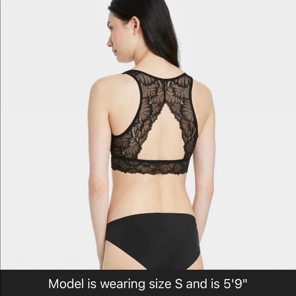 Black racer back bralette